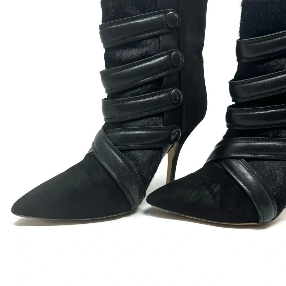Isabel Marant Taylor Buckle Boots – Black Suede & Leather, Size 7 | 37